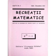 RECREATII MATEMATICE. REVISTA DE MATEMATICA PENTRU ELEVI SI PROFESORI, ANUL V, NR.2