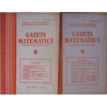 GAZETA MATEMATICA  NR.8/1980, NR.9/1985 (2 REVISTE)