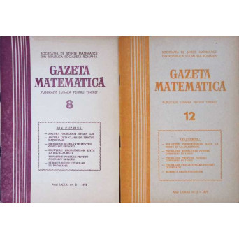 GAZETA MATEMATICA NR.8/1976, NR.12/1977 (2 REVISTE)
