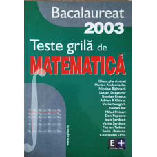 TESTE GRILA DE MATEMATICA BAC 2003