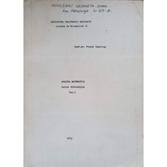 ANALIZA MATEMATICA. CALCUL DIFERENTIAL VOL.1