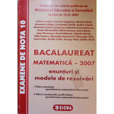 BACALAUREAT MATEMATICA 2007. ENUNTURI SI MODELE DE REZOLVARI