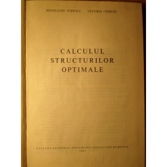 CALCULUL STRUCTURILOR OPTIMALE