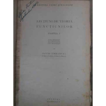 LECTIUNI DE TEORIA FUNCTIUNILOR PARTEA 1