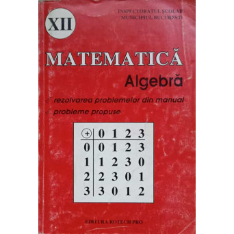 MATEMATICA. ALGEBRA. CLASA A XII-A. REZOLVAREA PROBLEMELOR DIN MANUAL, PROBLEME PROPUSE
