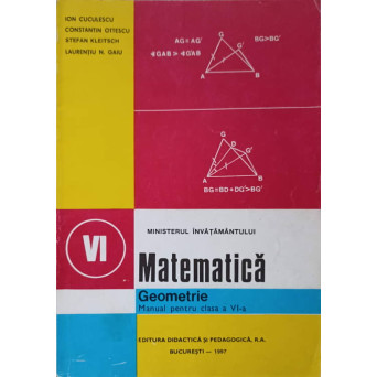 MATEMATICA. GEOMETRIE MANUAL PENTRU CLASA A VI-A