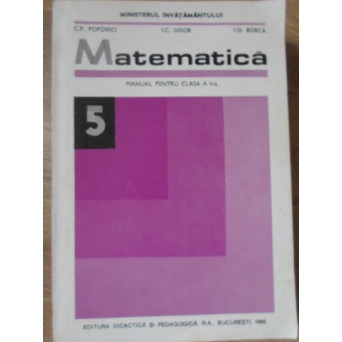 MATEMATICA MANUAL PENTRU CLASA A V-A