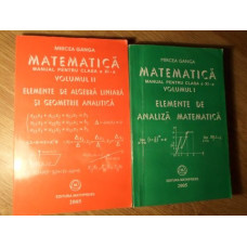 MATEMATICA MANUAL PENTRU CLASA A XI-A VOL.1-2 ELEMENTE DE ALGEBRA LINIARA, GEOMETRIE ANALITICA SI ANALIZA MATEMATICA