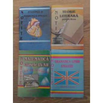 NOTITE: MATEMATICA CLASELE IX-XII, GRAMATICA LB. ENGLEZE, ANATOMIA SI FIZIOLOGIA OMULUI, TEORIE LITE