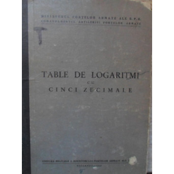 TABELE DE LOGARITMI CU CINCI ZECIMALE