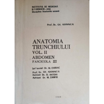 ANATOMIA TRUNCHIULUI VOL.2 ABDOMEN FASCICOLA 3