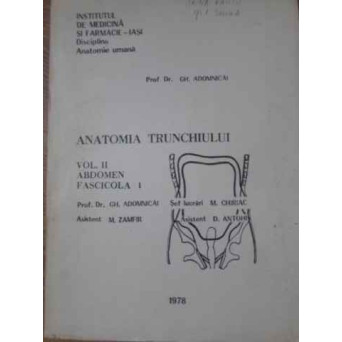 ANATOMIA TRUNCHIULUI VOL.2 ABDOMEN FASCICOLA I