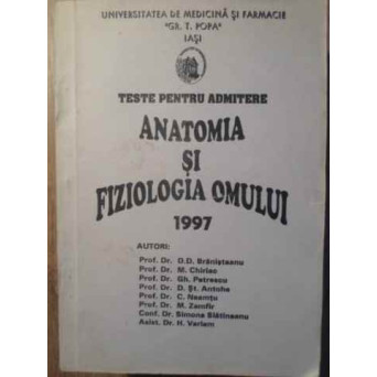TESTE PENTRU ADMITERE ANATOMIA SI FIZIOLOGIA OMULUI