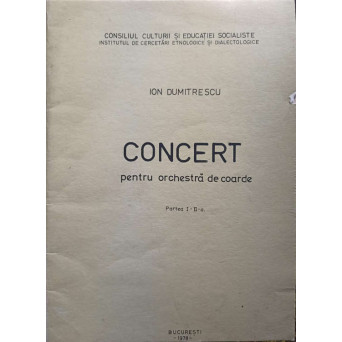 CONCERT PENTRU ORCHESTRA DE COARDE (PARTITURA)