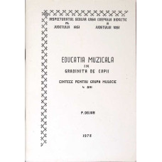 EDUCATIA MUZICALA IN GRADINITA DE COPII - CANTECE PENTRU GRUPA MIJLOCIE 4 ANI