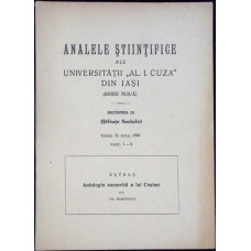 ANALELE STIINTIFICE ALE UNIVERSITATII "AL. I. CUZA", SECTIUNEA III - STIINTE SOCIALE