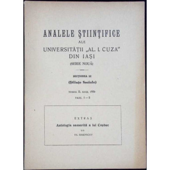 ANALELE STIINTIFICE ALE UNIVERSITATII "AL. I. CUZA", SECTIUNEA III - STIINTE SOCIALE