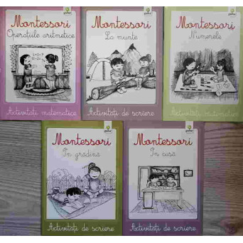 LOT 5 CARTI ACTIVITATI DE SCRIERE SI MATEMATICA MONTESSORI IN GRADINA, IN CASA, LA MUNTE. NUMERELE. OPERATIILE ARITMETICE