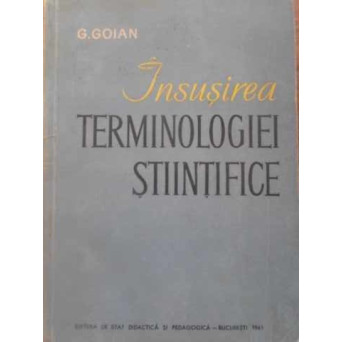 INSUSIREA TERMINOLOGIEI STIINTIFICE