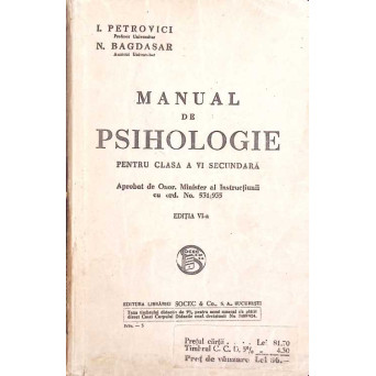 MANUAL DE PSIHOLOGIE PENTRU CLASA A VI SECUNDARA