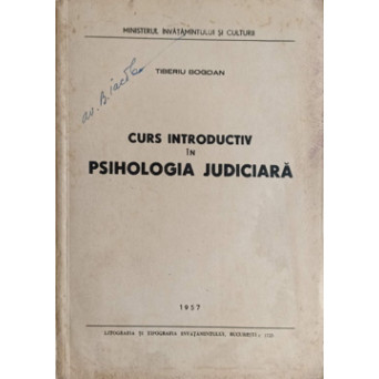 CURS INTRODUCTIV IN PSIHOLOGIA JUDICIARA