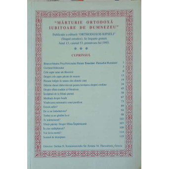 MARTURIE ORTODOXA IUBITOARE DE DUMNEZEU ANUL 13, CAIETUL 53