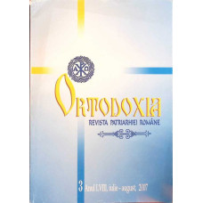 ORTODOXIA REVISTA PATRIARHIEI ROMANE ANUL LVIII IULIE-AUGUST 2007