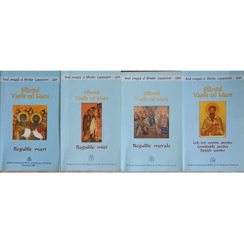 LOT 4 CARTI SF. VASILE CEL MARE: REGULILE MARI. REGULILE MICI. REGULILE MORALE. CELE TREI CUVINTE ASCETICE, CONSTITUTIILE ASCETICE, EPISTOLE ASCETICE