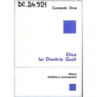 ETICA LUI DIMITRIE GUSTI