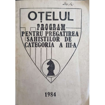 PROGRAM PENTRU PREGATIREA SAHISTILOR DE CATEGORIA A III-A
