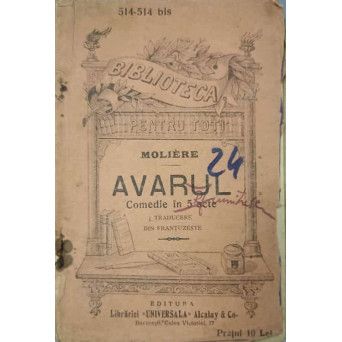 AVARUL. COMEDIE IN 5 ACTE