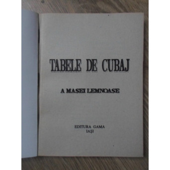 TABELE DE CUBAJ A MASEI LEMNOASE