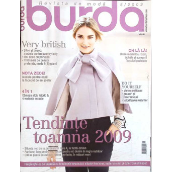 REVISTA BURDA NR.8/2009 (CONTINE TIPARE)