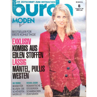 REVISTA BURDA NR.8/1992 (CONTINE TIPARE)