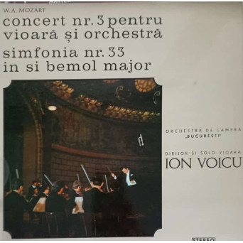 CONCERT NR. 3 PENTRU VIOARA SI ORCHESTRA IN SOL MAJOR