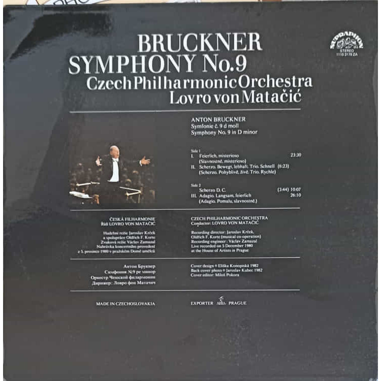 Vinilul Symphony No.9 - Bruckner, Czech Philharmonic Orchestra