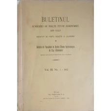 BULETINUL ACADEMIEI DE INALTE STUDII AGRONOMICE DIN CLUJ VOL.3