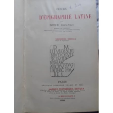 COURS D'EPIGRAPHIE LATINE