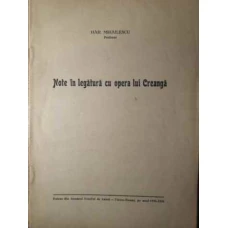 NOTE IN LEGATURA CU OPERA LUI CREANGA