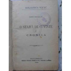 O SEAMA DE CUVINTE SI CRONICA