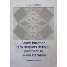 SAPTE INTREBARI FARA RASPUNS DEFINITIV PRIVITOARE LA TEORIA LITERATURII