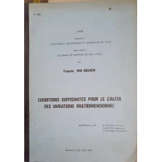 CONDITIONS SUFFISANTES POUR LE CALCUL DES VARIATIONS MULTIDIMENSIONNEL