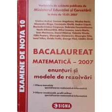 BACALAUREAT MATEMATICA 2007. ENUNTURI SI MODELE DE REZOLVARI
