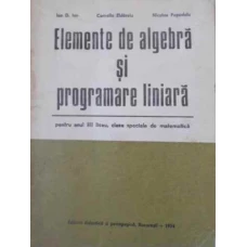 ELEMENTE DE ALGEBRA SI PROGRAMARE LINIARA