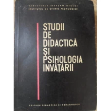 STUDII DE DIDACTICA SI PSIHOLOGIA INVATARII