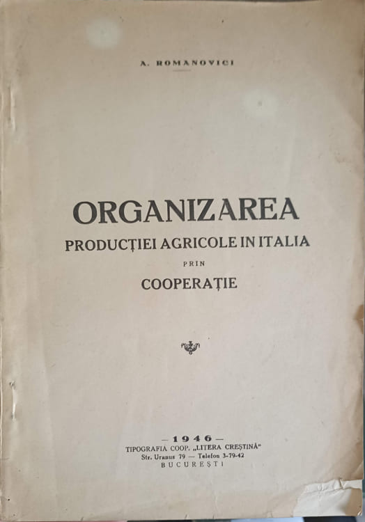 Organizarea Productiei Agricole In Italia Prin Cooperatie