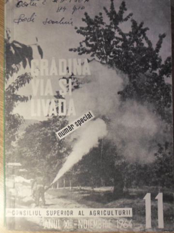 Gradina, Via Si Livada, Revista De Stiinte Si Practica Hortiviticola, Noiembrie 1964