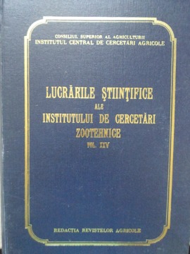 Lucrarile Stiintifice Ale Institutului De Cercetari Zootehnice Vol.xxv