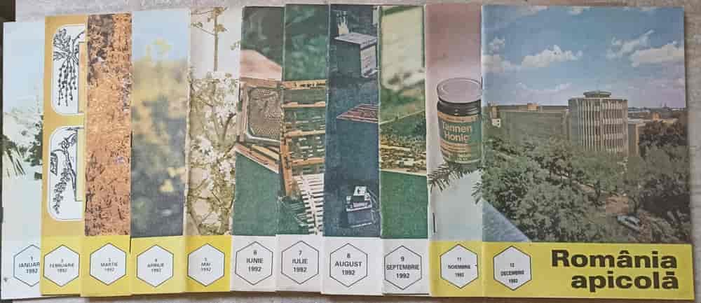 Revista apicultura in romania pe anul 1992 nr.1, 2, 3, 4, 5, 6, 7, 8, 9, 11, 12