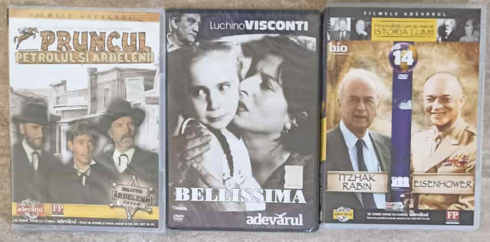 Lot 3 Dvd-uri: Pruncul, Petrolul Si Ardelenii; Bellissima; Itzhak Rabin, Dwight D. Eisenhower